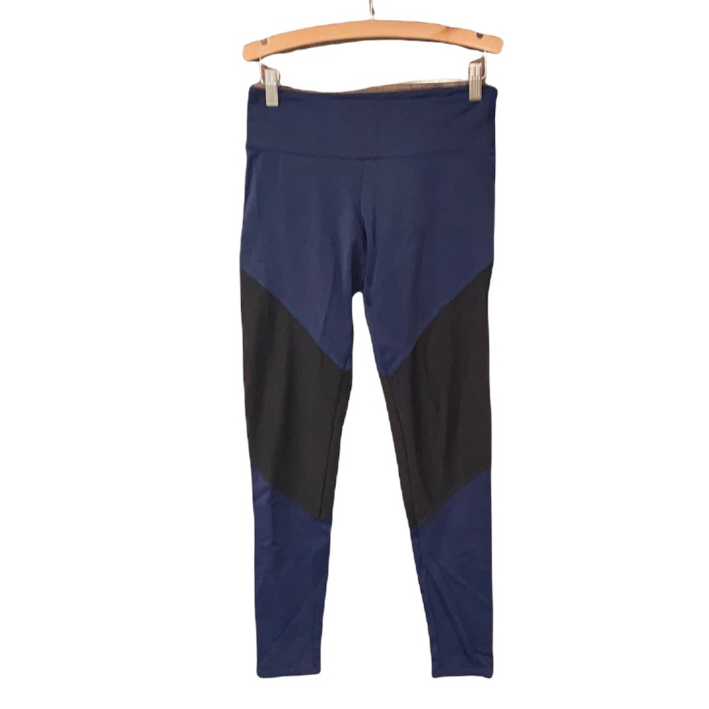 Onzie Navy leggings with black mesh paneling